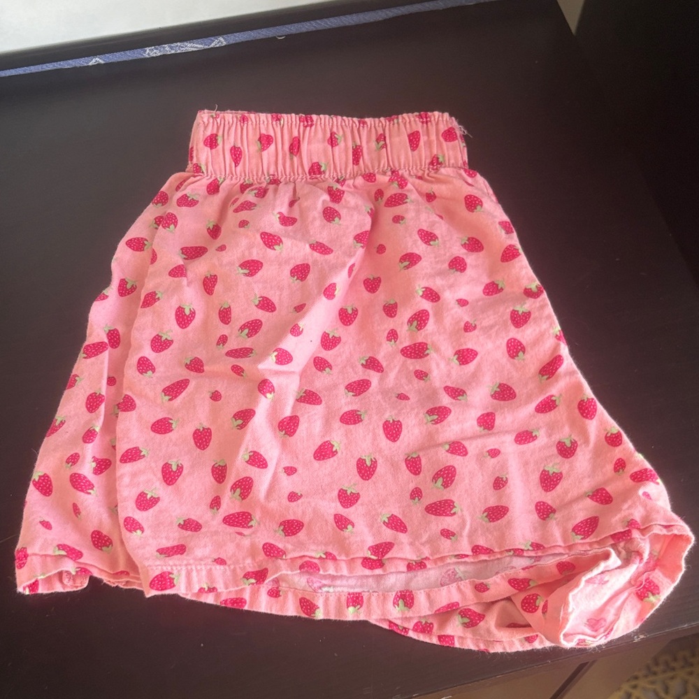 Pink Strawberry Print Shorts